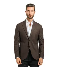 Коричневый однобортный пиджак с булавкой Mulish, коричневый