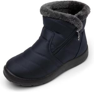 Зимние ботинки Cheval Winter Snow на молнии для женщин, утепленные мехом, теплые короткие ботильоны, водонепроницаемые, противоскользящие, удобные, зимние ботинки для женщин, 2 Blue