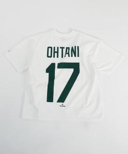 Футболка с коротким рукавом, бейсбольная, бренд Fanatics, модель Shohei Ohtani, лицензия MLB, клуб Dodgers, цвет белый/зеленый