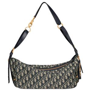 DIOR Хлопковая сумка через плечо среднего размера женская синяя