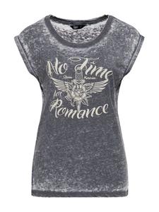 Футболка Queen Kerosin "No Time For Romance" серого цвета