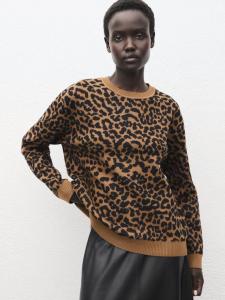 Свитер Leona с леопардовым принтом Mango, Ecru/Multi