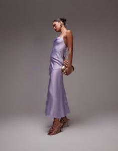 & Other Stories Платье-комбинация макси-ками с глубоким вырезом на спине в сиреневом цвете