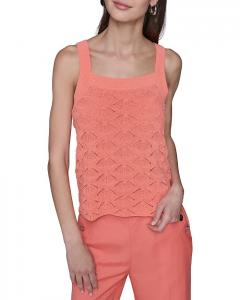 Футболка-майка с детализацией в виде веера KARL LAGERFELD PARIS, оранжевый