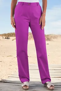 Прямые брюки на каждый день, внутренняя сторона штанин 29 дюймов (74 см). Cotton Traders, розовый