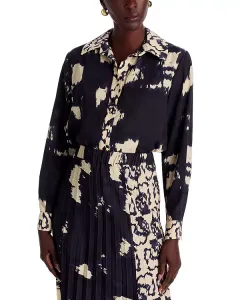 Блузка со складками на спине La Fée Maraboutée, синий