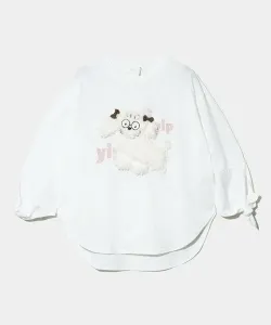 Футболка с длинным рукавом и нашивкой в виде пушистой собачки (женская) Gsc Womens Select, цвет White