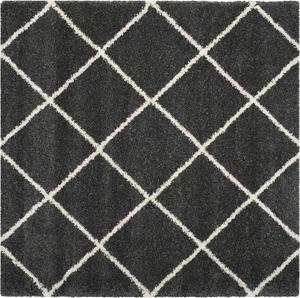 Ковер SAFAVIEH, 275 x 275 см, Hudson Shag Collection, Dark Grey & Ivory, современный дизайн Trellis, без линьки и простой в уходе, идеально для помещений с высокой проходимостью в гостиной, спальне (SGH281G)