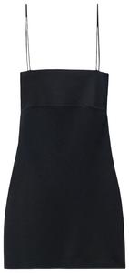 Платье-комбинация Alexander Wang Cami Band Mini Slip Dress W/ Logo Jacquard, черный