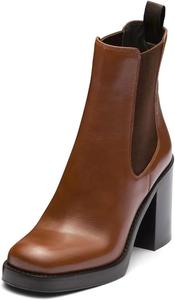 Женские ботильоны XYD с квадратным носком, массивным каблуком, на высоком каблуке, с эластичной боковой вставкой, для мотоциклета, вечеринок, стильная обувь, Brown