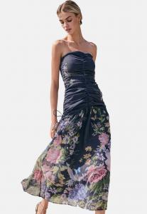 Повседневное платье STRAPLESS RUCHED DETAIL MIDI Lipsy, синий