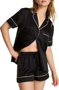 Victoria's Secret пижамный комплект из сатина, рубашка с короткими рукавами на пуговицах и шорты, женская одежда для сна (XS-XXL), Black (New Look)