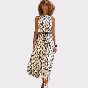 Женское платье макси с высоким воротом Lascana, Ivory Khaki