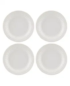 Французские десертные тарелки Perle Groove, набор из 4 шт. Lenox, white