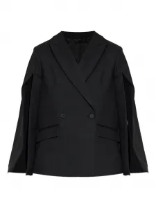 Двубортный блейзер Allsaints, черный