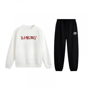 Li-Ning Casual Sportswear Unisex, clothing sets (айвори top+черный bottom)