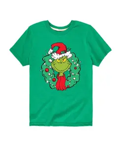 Футболка с принтом Big Boys Wreath с коротким рукавом The Grinch, зеленый