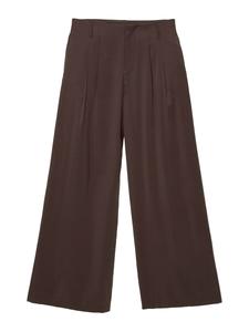 Широкие брюки со складками спереди Pull&Bear, коричневый