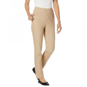 Женщина в женских узких джинсовых джинсах большого размера с высокой посадкой и гибким кроем Woman Within, цвет New Khaki