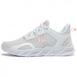 Амортизирующие износостойкие низкие кроссовки для бега женские белые мягкий розовый 361°, мягкий белый розовый