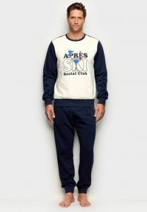 Пижамный комплект Yamamay APRES SKI SET, Dark Blue With Print/Dark Blue