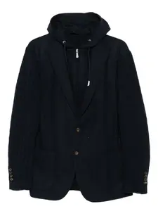 Однобортный пиджак с капюшоном Eleventy, синий
