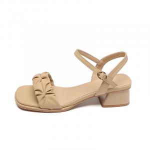 ZHR Женские сандалии на одной застежке 4 см абрикос, цвет Apricot