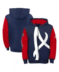 Толстовка с капюшоном на молнии для мальчиков и девочек Navy Atlanta Braves Postcard Outerstuff