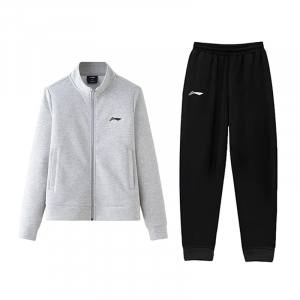 Li-Ning Casual Sportswear Unisex, coin серый cardigan hoodless sweatshirt+черный cuffed sweatpants