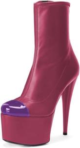 Женские ботильоны FOWT с круглым носком, боковой молнией и платформой, высокие каблуки-стилет, модная обувь для вечеринок и выпускного, размеры 4-16 US, Wine Red