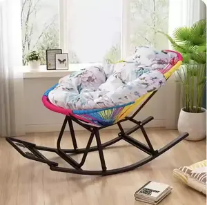 Yu Senyi Кресло-качалка третьего поколения с сиденьем из чистой хлопковой ткани в сине-зеленый цветочный принт, обновленная версия