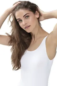 Майка Mey "EMOTION", широкие бретели, окантованные блестящим атласом, белый