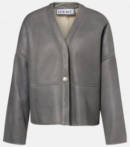 Кожаная куртка с подкладкой из овчины Loewe, Light Grey