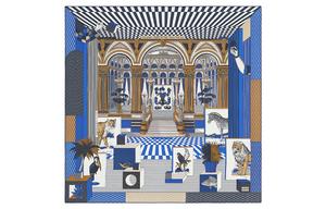 HERMES Шёлковый шарф, Royal Blue