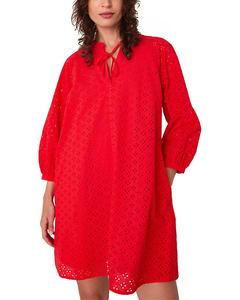 Мини-платье из хлопка с вышивкой Whistles, красный