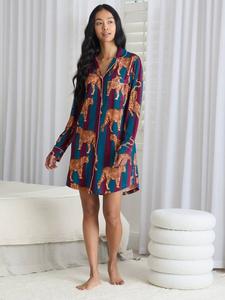 Ночная рубашка Stripe Tigers Chelsea Peers, Burgundy