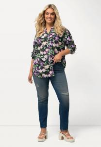 Джинсы узкого кроя Ulla Popken, синий деним