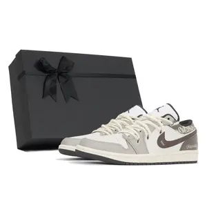 Jordan Кроссовки баскетбольные Air 1 Chocolate Pie Wear-Resistant низкие винтажные мужские khaki