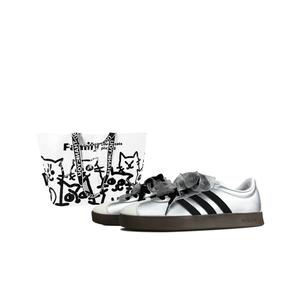 Adidas Neo Кроссовки для скейтбординга VL Court 2.0 Gothic Silver Ship, устойчивые к скольжению, низкие, унисекс, серебристо-черные