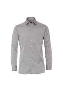 Мужская деловая рубашка с удлиненными рукавами, 72 см, однотонная, комфортного кроя CASAMODA, светло-серый