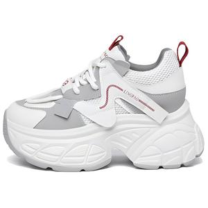 Низкие массивные кроссовки женские LINGPAO, Beige Gray