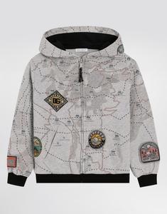 Меланжевое худи с принтом-картой Dolce&Gabbana, мультиколор