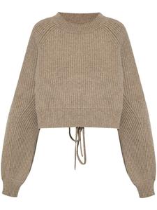 Yohji Yamamoto джемпер с открытой спиной, нейтральный цвет