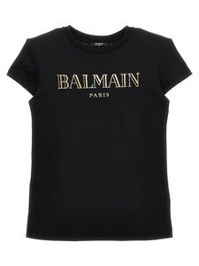 Футболка с логотипом Balmain Kids, черный