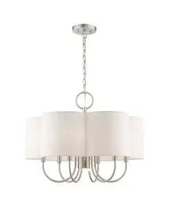 Люстра Solstice на 7 ламп Livex, silver-tone