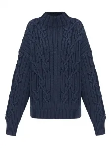 Свитер Novani фактурной вязки с высоким воротником IRO, синий