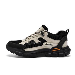 Походные ботинки Jeep с амортизацией и сетчатыми вставками, черно-бежевый