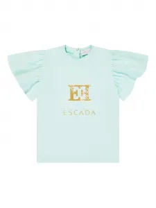 Футболка с оборками и логотипом Escada Kids, синий