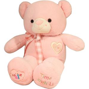 Плюшевая игрушка Hug Bear с бабочкой Happy Fish, розовый