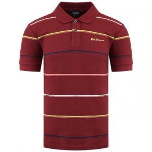 Полосатая мужская рубашка-поло Ben Sherman, бургундия